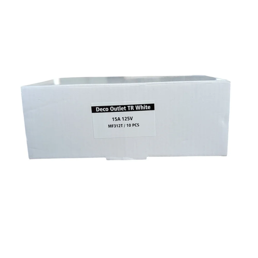 Deco Outlet TR White, 15A, 125V, 10 pcs Box, Contractors‎ Box.